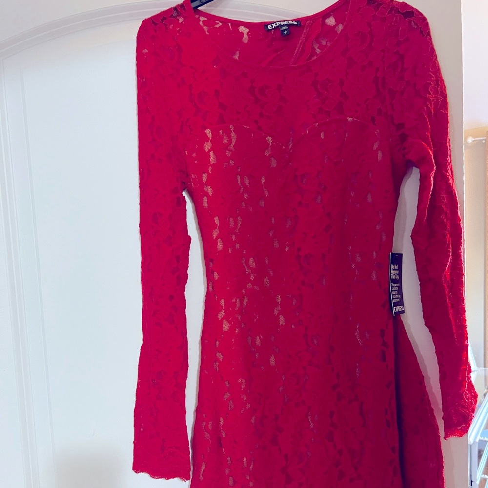 Red lace express  dress